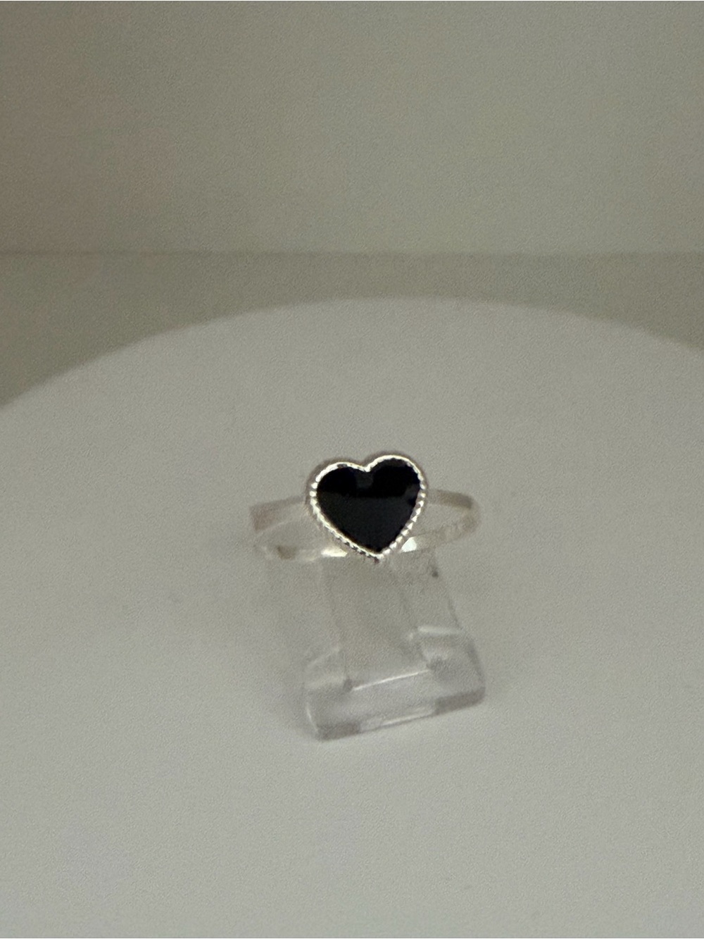 Sterling Silver Ring size 7 and 10 available with Black Heart Enamel